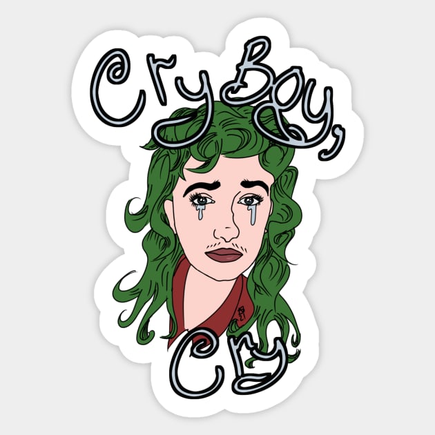 Cry boy, cry Sticker by Scootin Newt